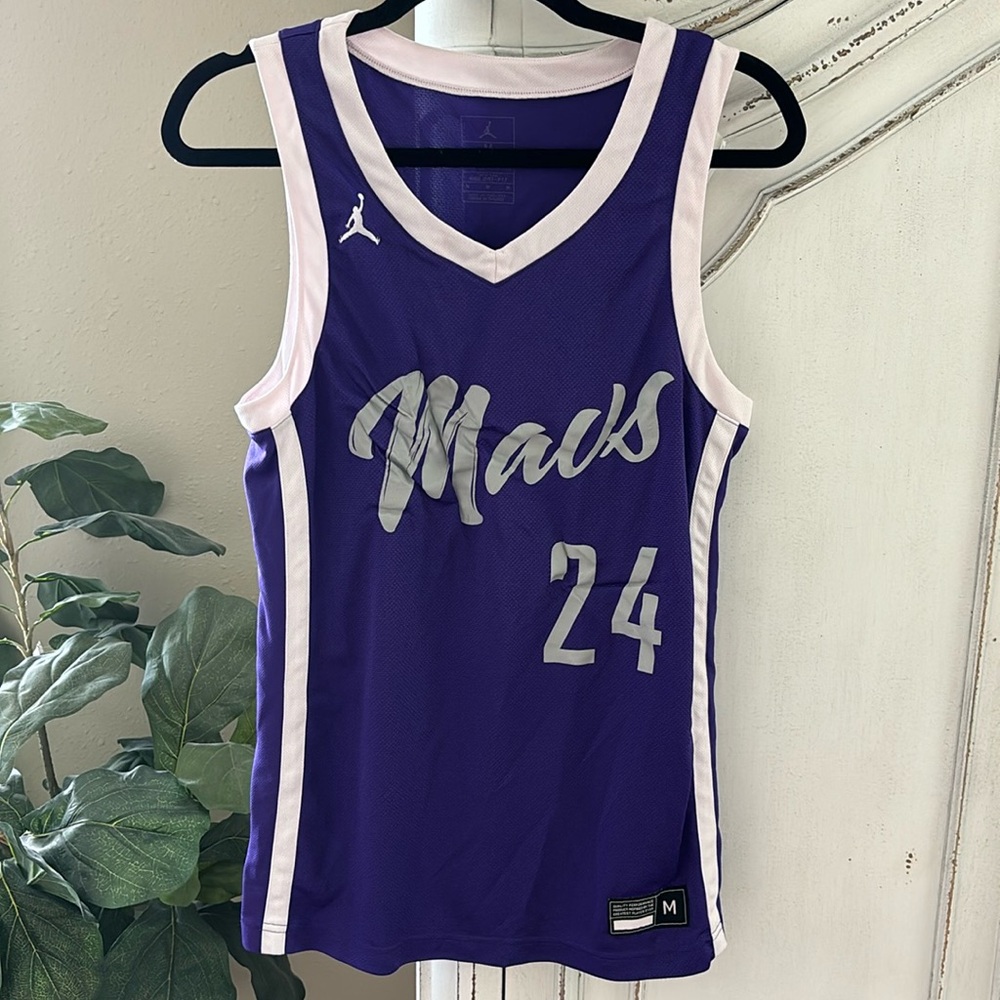 NIKE Jordan Men’s #24 Mavs Training Tank Jersey Purple-White  AR4319-546